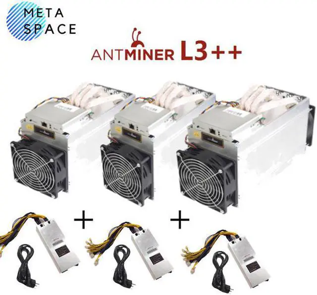 Main image of Three Units Sets Bitmain ANTMINER L3++ ASIC Miner Scrypt Litecoin 580MH/s LTC Come with Doge Coin Mining Machine with PSU Blockchain Miners Better Than ANTMINER L3 L3+ S9 S9J