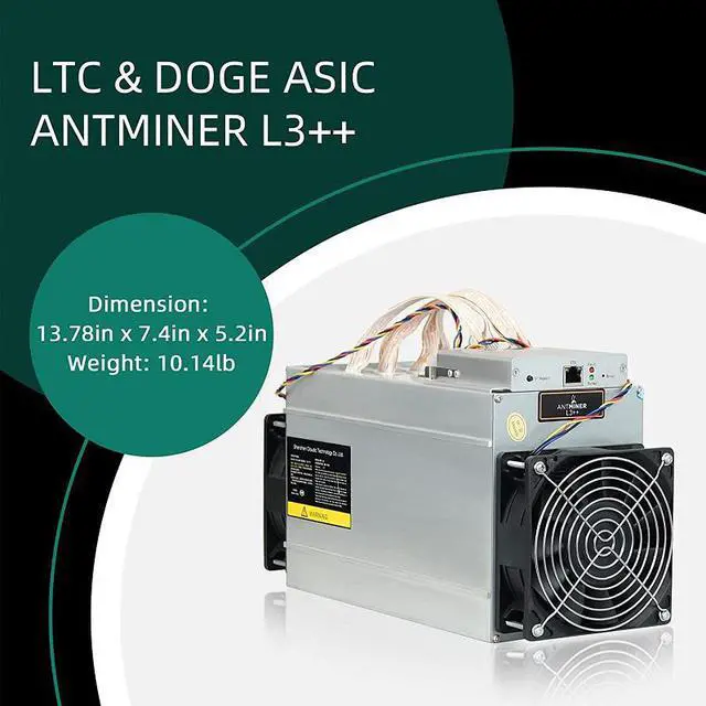 Alt view image 6 of 7 - 2PCS BITMAIN ANTMINER L3++ Sets( All TWO Machine Come With power supply and Cable)Scrypt Litecoin Miner 580MH/s LTC Come with Doge Coin Mining Machine ASIC Miners Better Than ANTMINER L3 L3+ S9 S9J