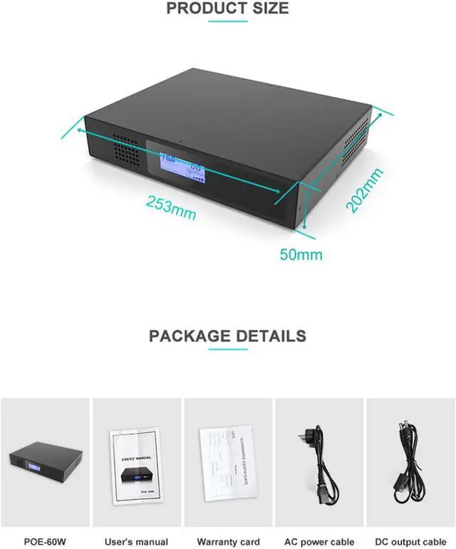 Alt view image 4 of 7 - SKE Mini DC UPS POE 60W UPS Portable Battery Backup Uninterrupted Power Supply Output DC 9V 12V POE 15V/24V 8*2200mah Lithium Battery for Wireless Router Modem LED Light CCTV IP Camera UPS