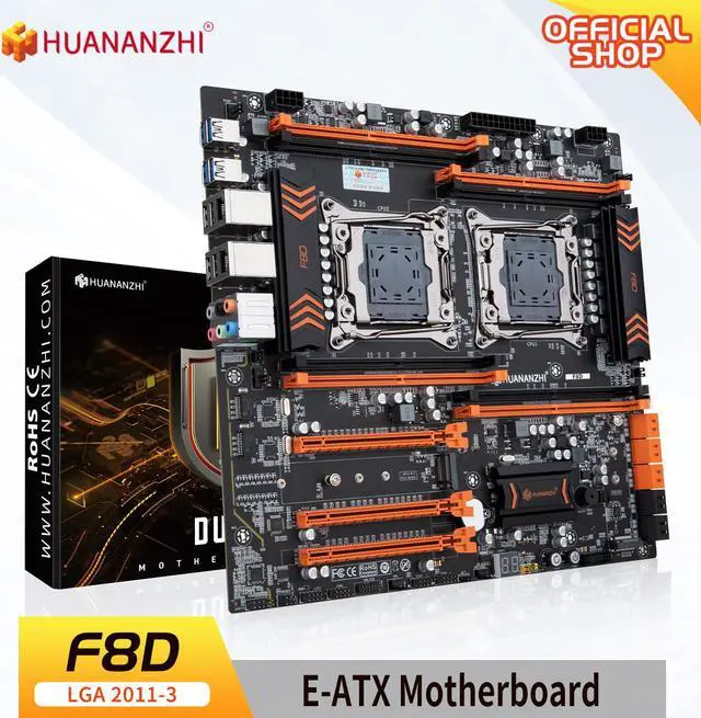 Main image of HUANANZHI X99 T8D LGA 2011-3 XEON X99 Motherboard with Intel E5 2673 V3 *2 with 4*16G DDR3 RECC memory combo kit set NVME