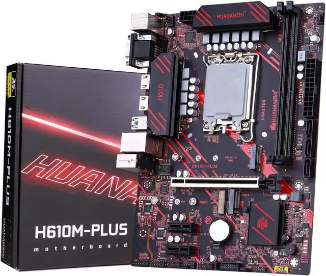 Alt view image 3 of 5 - HUANANZHI H610M PLUS Motherboard M-ATX with Intel LGA 1700 Core i3 12100F with 2*8G DDR4 NON ECC Memory combo kit M.2 NVME