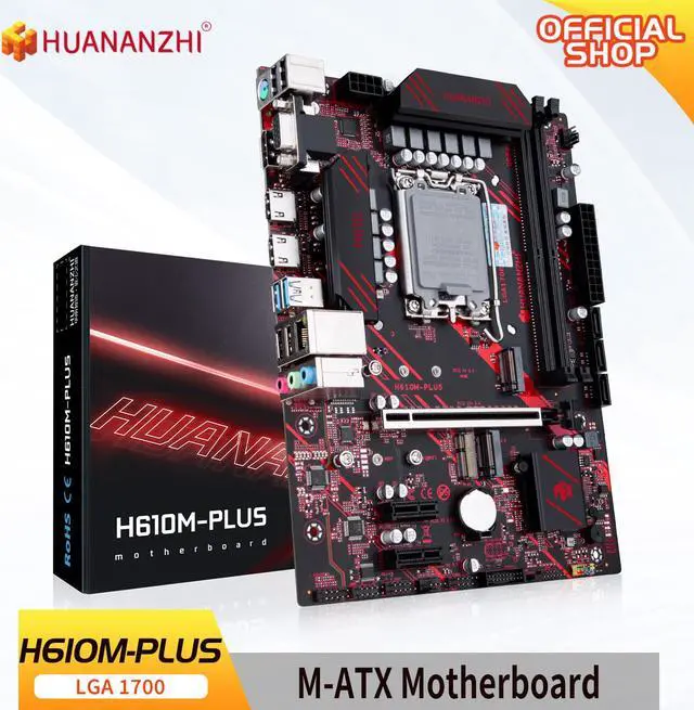 Main image of HUANANZHI H610M PLUS M-ATX DDR4 Motherboard Support 12 13 Gen( Intel LGA 1700 CPU 12100F 12400F 12490F 12600F 12700F 13600F)