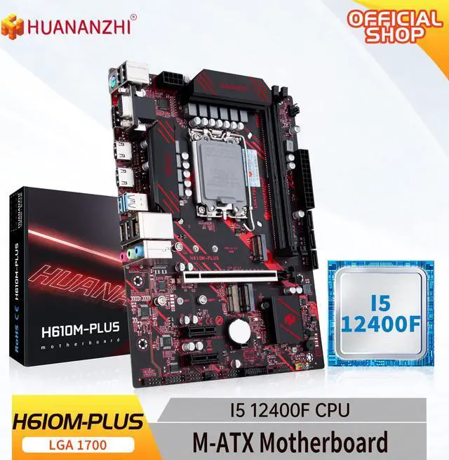 Main image of HUANANZHI H610M PLUS Motherboard M-ATX with Intel Core i5 12400F LGA 1700 Supports DDR4 2400 2666 2933 3200MHz 64G M.2 NVME SAT
