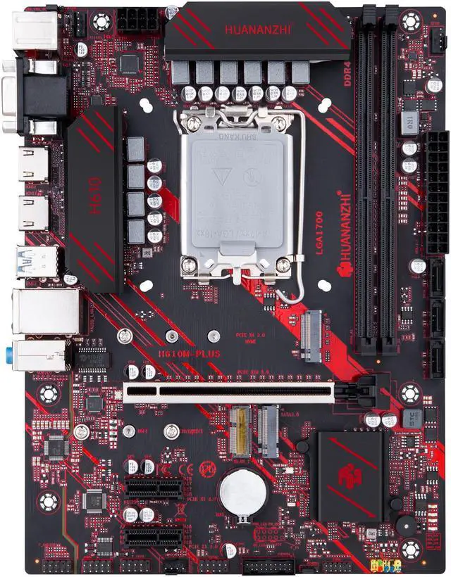 Alt view image 2 of 5 - HUANANZHI H610M PLUS Motherboard M-ATX with Intel Core i5 12400F LGA 1700 Supports DDR4 2400 2666 2933 3200MHz 64G M.2 NVME SAT