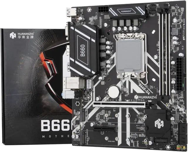 Alt view image 3 of 6 - HUANANZHI B660 D4 M-ATX Motherboard with Intel Core i5 12490F LGA 1700 Supports DDR4 2400 2666 2933 3200MHz 64G M.2 NVME SATA3.0