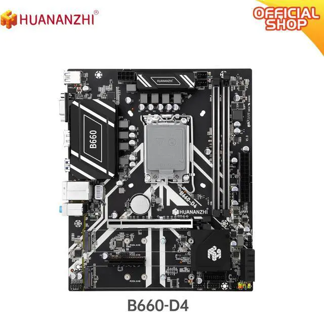 Alt view image 2 of 6 - HUANANZHI B660 D4 M-ATX Motherboard with Intel Core i5 12490F LGA 1700 Supports DDR4 2400 2666 2933 3200MHz 64G M.2 NVME SATA3.0