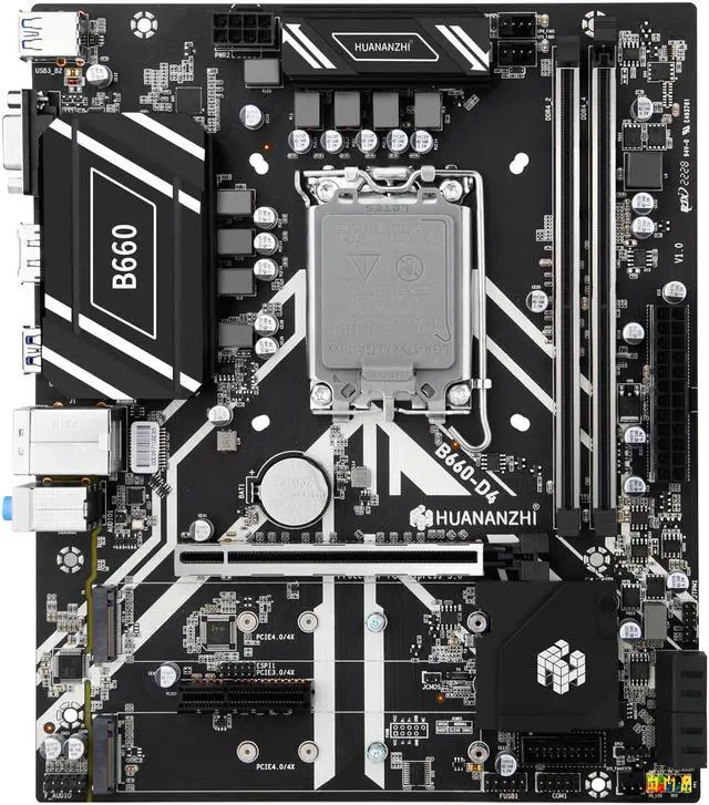 Alt view image 4 of 6 - HUANANZHI B660 D4 M-ATX Motherboard with Intel Core i5 12490F LGA 1700 Supports DDR4 2400 2666 2933 3200MHz 64G M.2 NVME SATA3.0