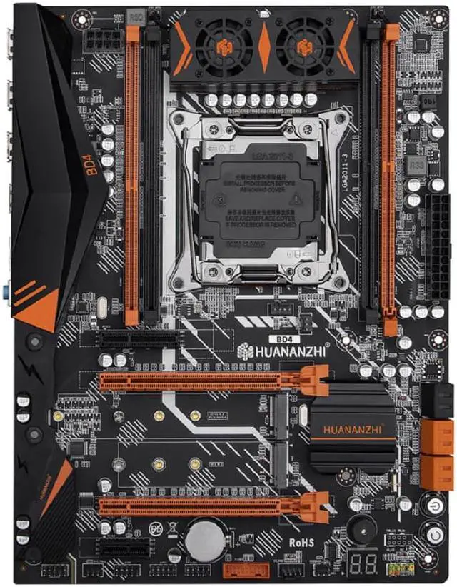 Alt view image 3 of 5 - HUANANZHI X99 BD4 LGA 2011-3 XEON X99 Motherboard with Intel E5 2666 v3 with 2*16G DDR4 NON-ECC memory combo kit set NVME NGFF