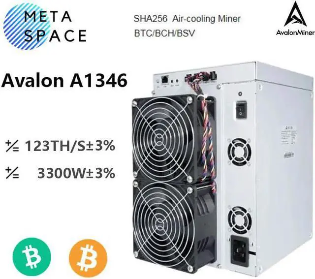 Main image of New Avalon A1346 123TH/s Bitcoin Miner 3300W BTC Asic Miner Avalon Miner A1346 123T BTC Crypto Machine BTC Miner Better Than Avalon A1246 A1166 pro Antminer S19 S19 PRO