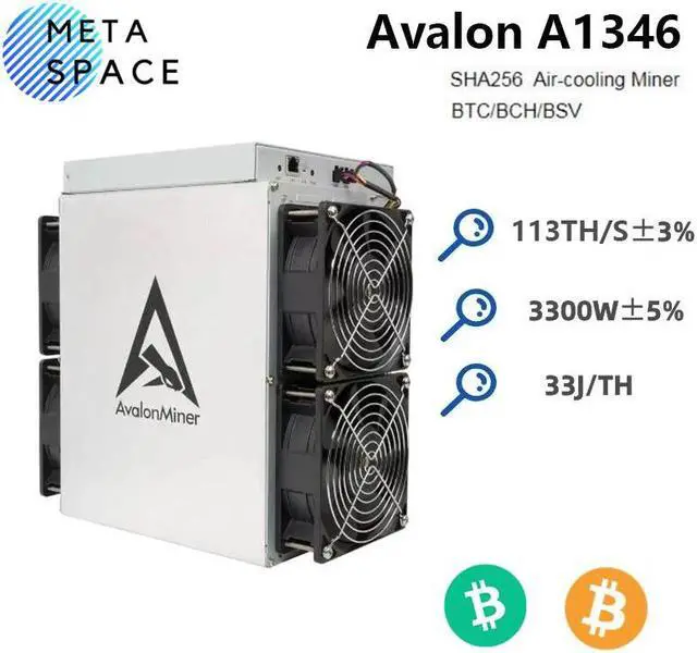 Alt view image 2 of 4 - New Avalon A1346 113TH/s Bitcoin Miner 3300W BTC Asic Miner Avalon Miner A1346 113T BTC Crypto Machine BTC Mining Better Than Avalon A1246 A1166 pro Antminer S19 S19K PRO