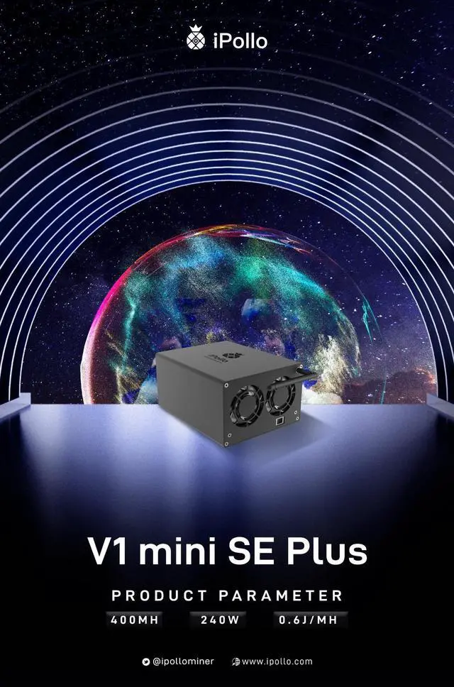 Alt view image 6 of 6 - iPollo V1 Mini SE Plus 400MH/s 6GB ETC Miner 232W With PSU WIFI Connection Asic Miner Ethash Algorithm Good For Home Mining Better Than Ipollo V1 mini 300M