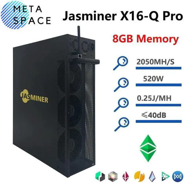 Main image of New Jasminer X16Q Pro 2050Mh/s 520W ETC miner 8G Memory wifi jasminer X16-Q Pro Asic Miner ETC Ethash ETHW Miner Jasminer X16 Q