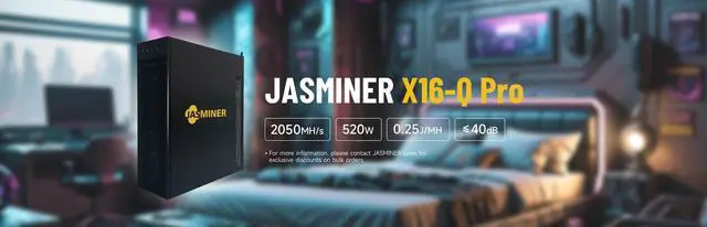 Alt view image 3 of 6 - New Jasminer X16Q Pro 2050Mh/s 520W ETC miner 8G Memory wifi jasminer X16-Q Pro Asic Miner ETC Ethash ETHW Miner Jasminer X16 Q
