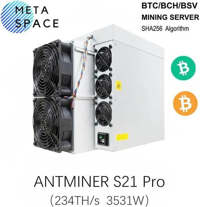 Main image of New Bitmain Antminer S21 Pro 234TH/s 3510W BCH BTC Miner Best Air-cooling Bitcoin Miner Better Than Antminer S21 S19 Pro S19 WhatsMiner M50