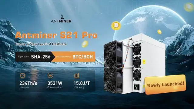 Alt view image 2 of 7 - New Bitmain Antminer S21 Pro 234TH/s 3510W BCH BTC Miner Best Air-cooling Bitcoin Miner Better Than Antminer S21 S19 Pro S19 WhatsMiner M50