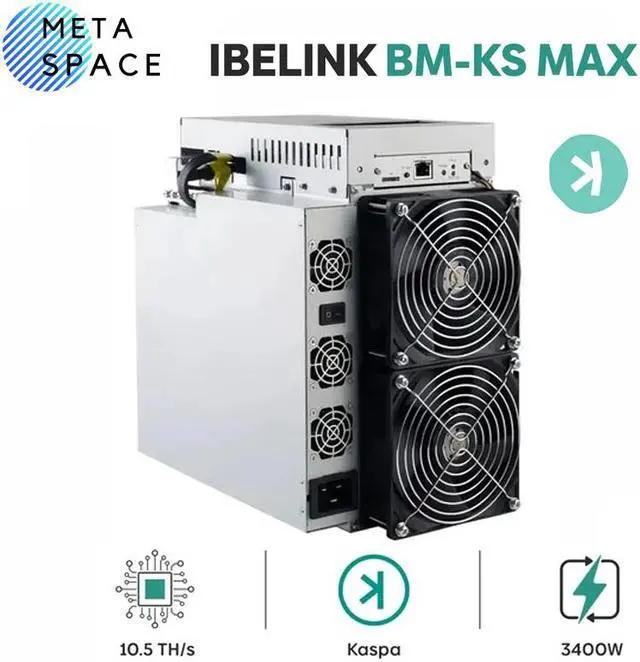 Main image of New iBeLink BM KS Max KAS Miner 10.5TH/s 3400W KAS Crypto ASIC Kaspa Miner iBelink BM Kaspa Max 10.5T Kaspa Coin Mining Machine