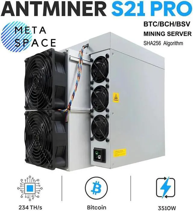 Main image of New Bitmain Antminer S21 Pro 234TH/s 3510W BCH BTC Miner Best Air-cooling Bitcoin Miner Bitmain S21 pro Better Than Antminer S21 S19 pro whatsminer M50