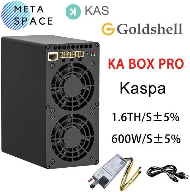 Main image of New Gold-shell KA BOX Pro 1.6Th/s 600W Kaspa Miner KAS Mining Crypto Machine With 750W PSU Kaspa Rig Asic Miner Gold-shell KAS Miner Box