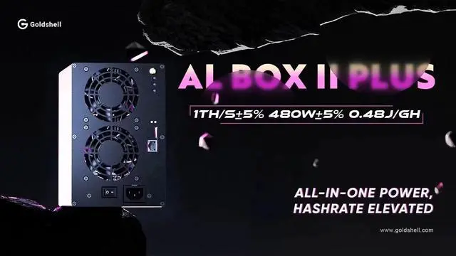 Alt view image 7 of 7 - New Gold shell AL Box II Plus 1TH/s 480W ALPH Miner ALEPHIUM Home Mining gold shell AL-BOX II + Miner ALPH Coin Gold shell ALPH Box