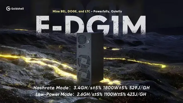 Alt view image 7 of 7 - New Gold-shell E-DG1M 3400MH/s 1800W Scrypt Algorithm DOGE Mining Machine Good For Home Use LTC BEL DOGE Miner LTC Miner With PSU