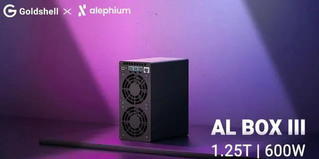 Alt view image 4 of 6 - New Gold shell AL BOX III 1.25Th/s 600W ALPH Miner Alephium Miner AL BOX 3 with PSU Gold shell ALPH box Gold-shell ALPH Mining Machine AL BOX