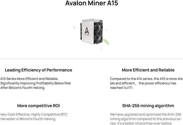 Alt view image 3 of 5 - New Avalon Miner A1566 191TH/s 3420W Bitcoin Miner SHA-256 Avalon A1566 Crypto BTC Mining Avalon BCH BTC Miner Than Avalon A1466 Antminer S21