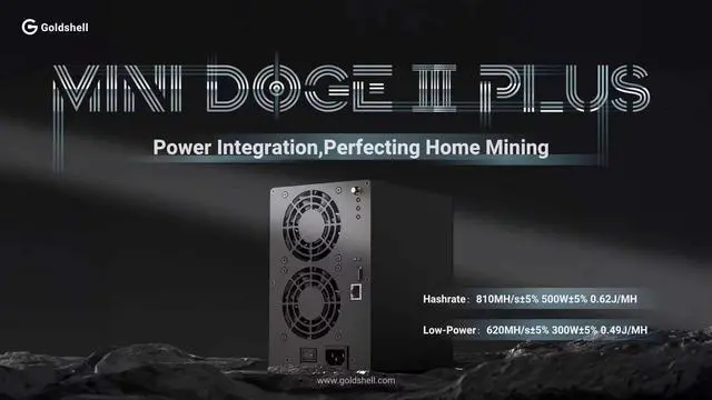 Alt view image 6 of 6 - New Gold-shell Mini DOGE III Plus LTC&Doge Coin Miner 810MH/S 500W Dogecoin Miner LTC Miner Mini doge 3 Plus doge Miner Home box