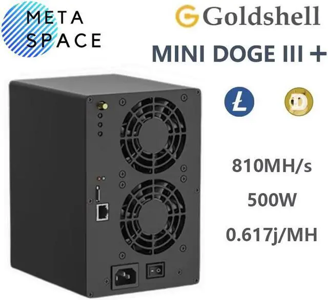 Main image of New Gold-shell Mini DOGE III Plus LTC&Doge Coin Miner 810MH/S 500W Dogecoin Miner LTC Miner Mini doge 3 Plus doge Miner Home box