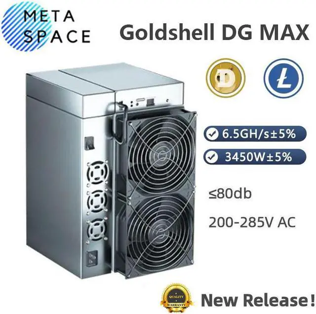 Main image of New Gold-shell DG MAX Doge Miner 6500Mh/s 3400W LTC Doge Coin Miner Scrypt Algorithm Dogecoin Mining Machine Gold-shell DGMAX