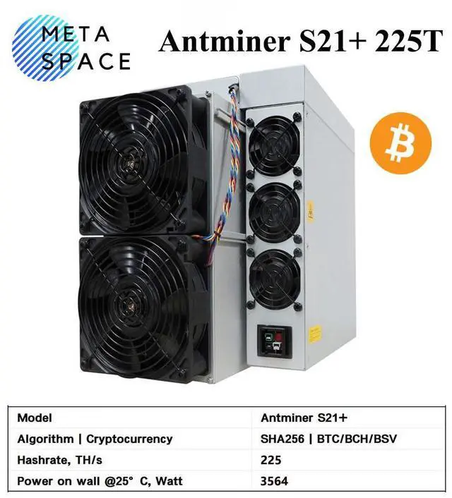 Main image of New Antminer S21+ 225Th/s 3564W Profitable Bitcoin Miner Antminer S21plus BTC Miner ASIC Bitcoin Mining BTC Mining Machine Better Than Antminer S21 T21 S19 Pro S19XP S19K pro