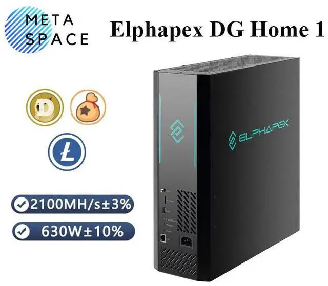 Main image of New Elphapex DG Home 1 Doge Miner 2100MH/S 630W Litecoin Dogecoin Miner 2.1G LTC+DOGE+Bells Miner DGHOME1 LTC Miner Low Noise