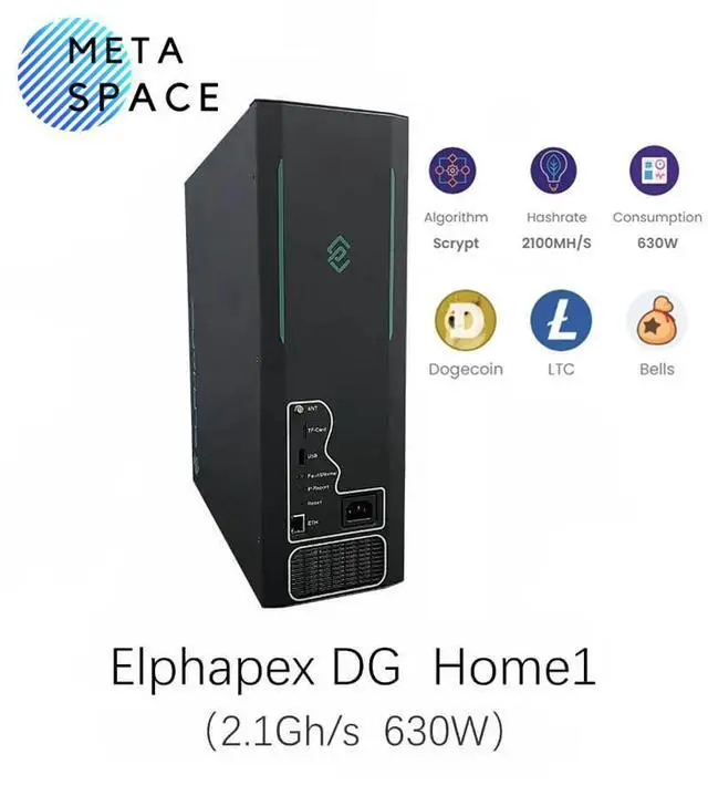 Main image of New Elphapex DG Home 1 Doge Miner 2100MH/S 630W Litecoin Dogecoin Miner LTC+DOGE+Bells Miner DGHOME1 Algorithm Scrypt Mining