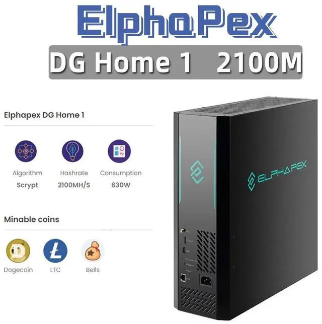 Alt view image 6 of 6 - New Elphapex DG Home 1 Doge Miner 2100MH/S 630W Litecoin Dogecoin Miner LTC+DOGE+Bells Miner DGHOME1 Algorithm Scrypt Mining