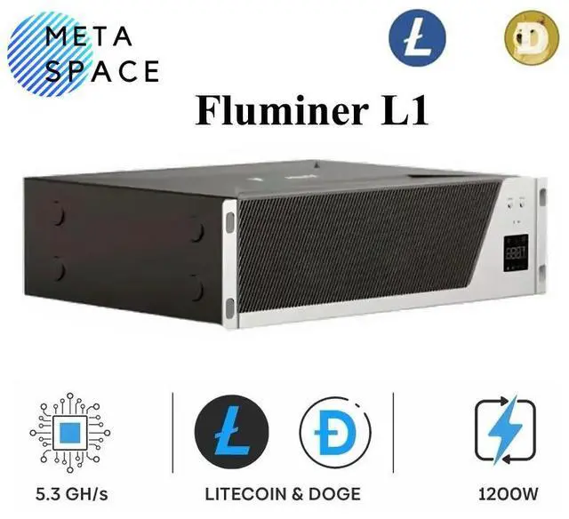 Main image of New Fluminer L1 Doge Miner 5.3Gh/s 1200W Dogecoin Miner Litecoin Low Noise 110-240V Doge BEL LTC Miner Good For Home Doge Mining LTC Mining Than Antminer L7
