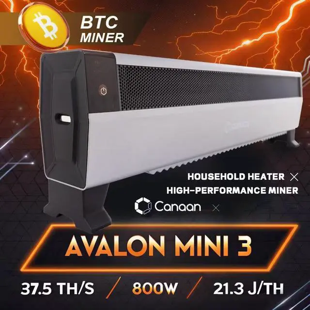 Alt view image 7 of 7 - New Canaan Avalon Mini 3 Home Bitcoin Miner 37.5Th/s 800W BTC Miner Avalon Mini3 Bitcoin Mining Low Noise for home btc mining