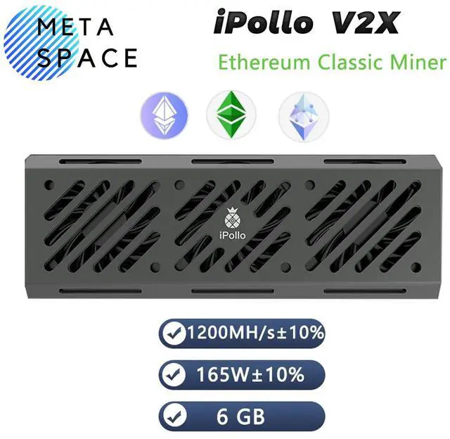 Main image of New ETC Miner iPollo V2X 1.2Gh/s 165W EtHash Algorithm With PSU iPollo ETC Miner V2X ASIC ETC Mining Machine ETC Coin Miner