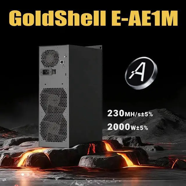 Alt view image 3 of 7 - New Gold-shell E-AE1M 230MH/s 2000W Aleo Miner zkSNARK Crypto ALEO Mining Gold-shell ALEO AE1M Asic Miner With PSU 220V Support ASIC ALEO Miner
