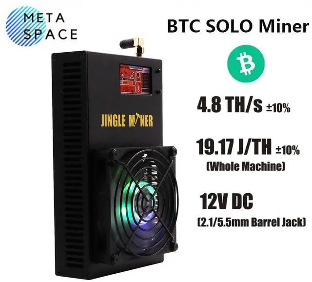 Main image of Jingle Miner BTC Solo pro 4.8Th/s Solo Miner BM1370 Asic Chip 12V DC New Bitcoin Miner Solo Mining Crypto BTC Mining Machine