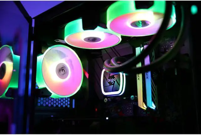 Alt view image 3 of 7 - darkFlash C7 RGB PC Fan 120mm Computer Case Fans ARGB Mystic Light Aura SYNC LED 5V 3pin Fan for PC better than DR12 pro