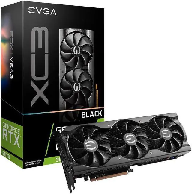 Main image of EVGA GeForce RTX 3070 XC3 BLACK GAMING Video Card, 08G-P5-3751-KR, 8GB GDDR6, iCX3 Cooling, ARGB LED