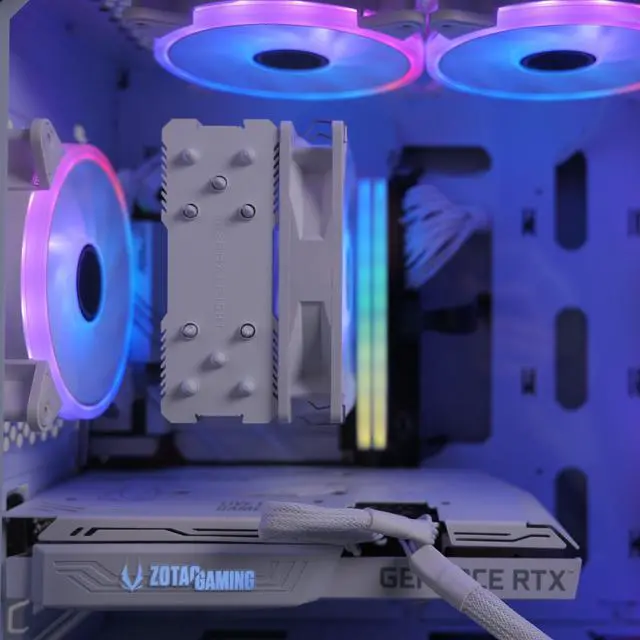 Alt view image 6 of 6 - HyperVertex White Gaming PC - AMD Ryzen 5 5600X (3.7GHz), NVIDIA GeForce RTX 3070, DDR4-3200 RGB 32GB, 1TB NVMe M.2 SSD, Windows 11, WiFi, Xtreme VR - OEM