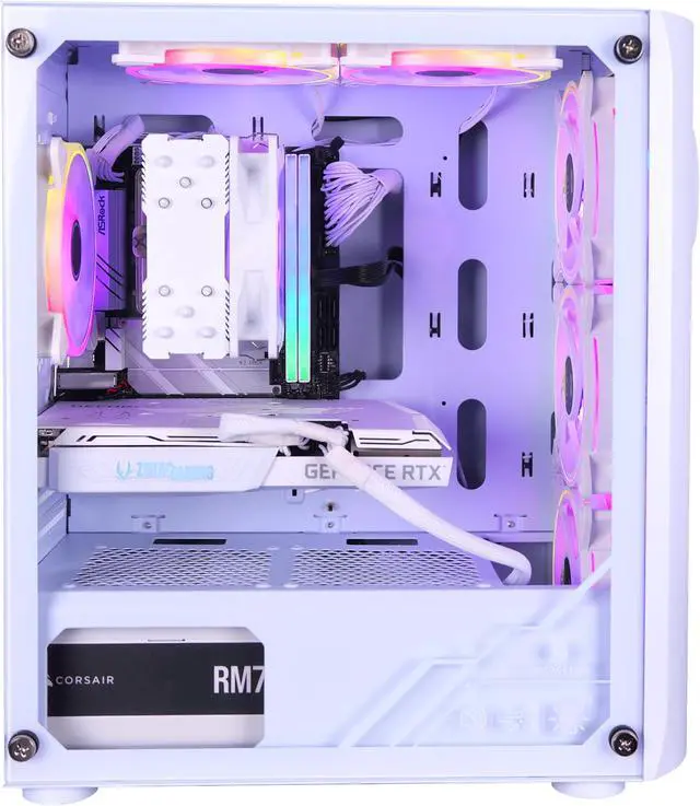 Alt view image 3 of 6 - HyperVertex White Gaming PC - AMD Ryzen 5 5600X (3.7GHz), NVIDIA GeForce RTX 3070, DDR4-3200 RGB 32GB, 1TB NVMe M.2 SSD, Windows 11, WiFi, Xtreme VR - OEM