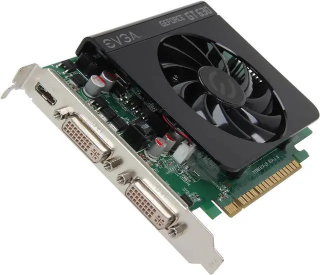 Main image of EVGA GeForce GT 630 1GB DDR3 128-bit PCI Express 2.0 x16 Graphics Card 96 CUDA Cores, Dual DVI + Mini HDMI, DirectX 11, Blu-Ray 3D Support 01G-P3-2631-KR