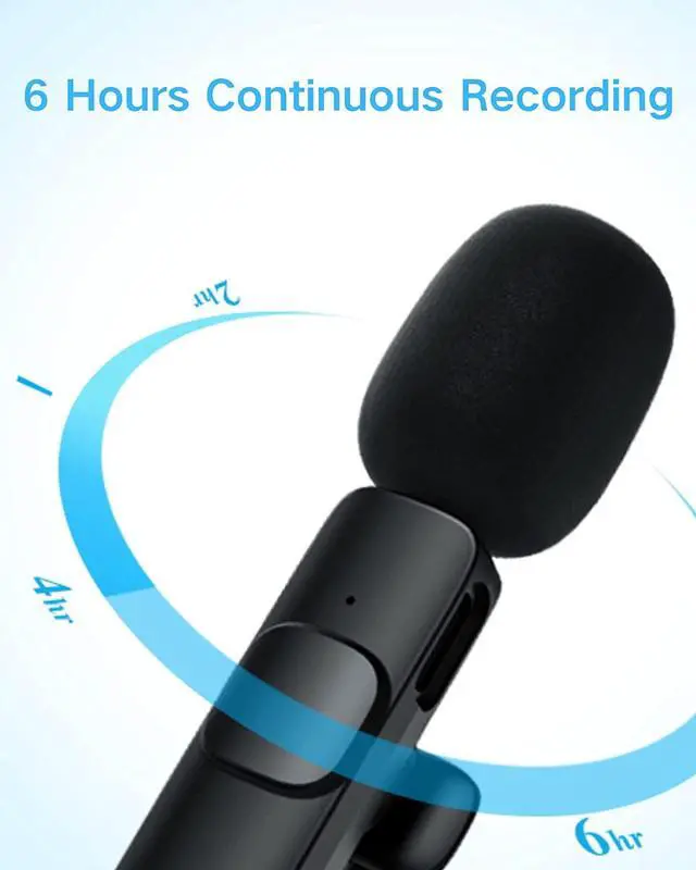 Alt view image 6 of 6 - Wireless Lavalier Microphone Compatible with iPhone, Dual Mini Lapel for Phone Video Recording, Clip On Mic TikTok YouTube Live Stream Vlog, Black, 1*receiver & 2*microphone (K8-A2)