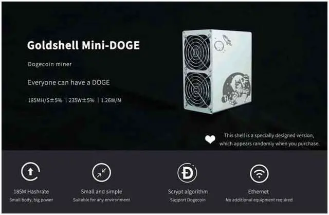 Alt view image 7 of 20 - Goldshell Mini-DOGE 185MH/S(with psu)DOGE& LTC Mining Machine Low noise Small&simple Home Mining Home Riching