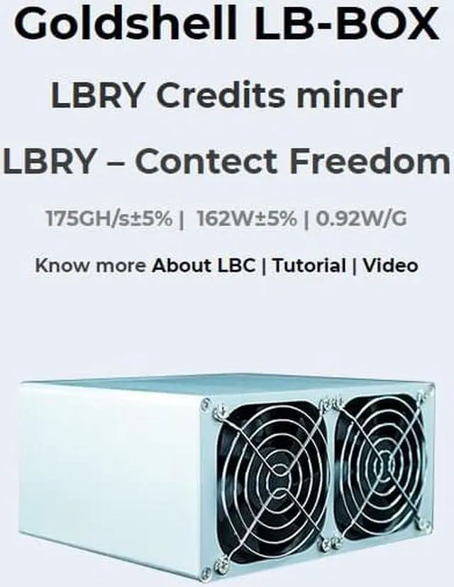Alt view image 6 of 6 - Goldshell LB-BOX 175GH/S(without psu)DOGE& LTC Mining Machine Low noise Small&simple Home Mining Home Riching new