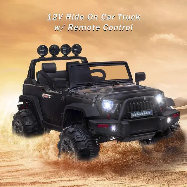 Alt view image 6 of 7 - 12V Kids Electric Truck Car With Remote Control Black