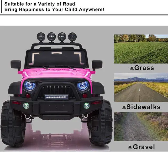 Alt view image 3 of 7 - 12V Kids Electric Truck Car With Remote Control Pink