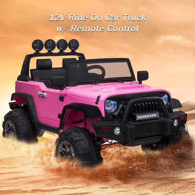 Alt view image 6 of 7 - 12V Kids Electric Truck Car With Remote Control Pink