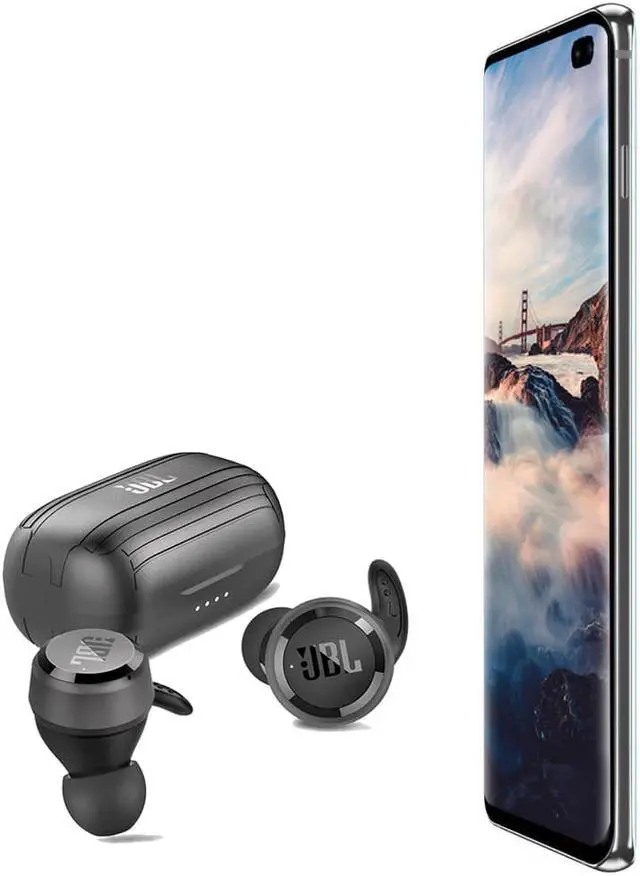 Alt view image 2 of 4 - Samsung Galaxy S10+ Plus 128GB 8GB RAM Black +Earbuds JBL T280 TWS Black (Gift)